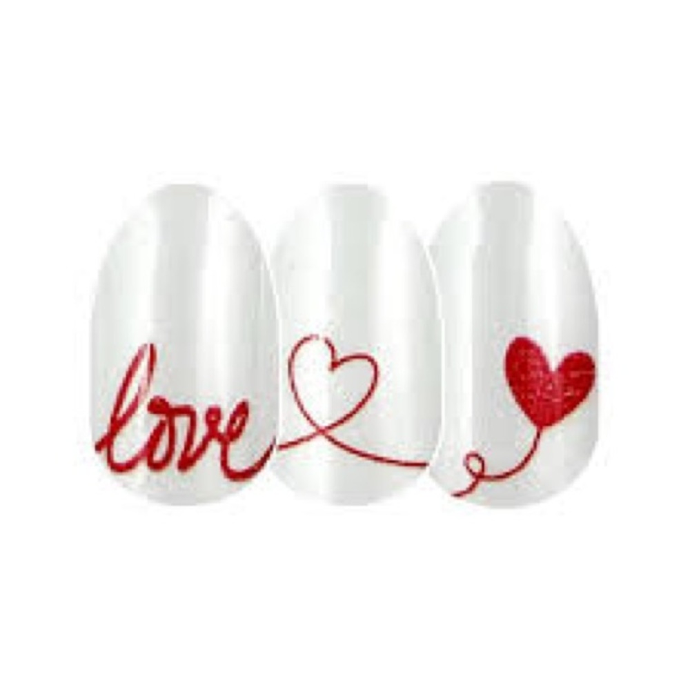LOVE LETTER Retired Color Street Red & White Valentine’s Day Nail Set Love Nails